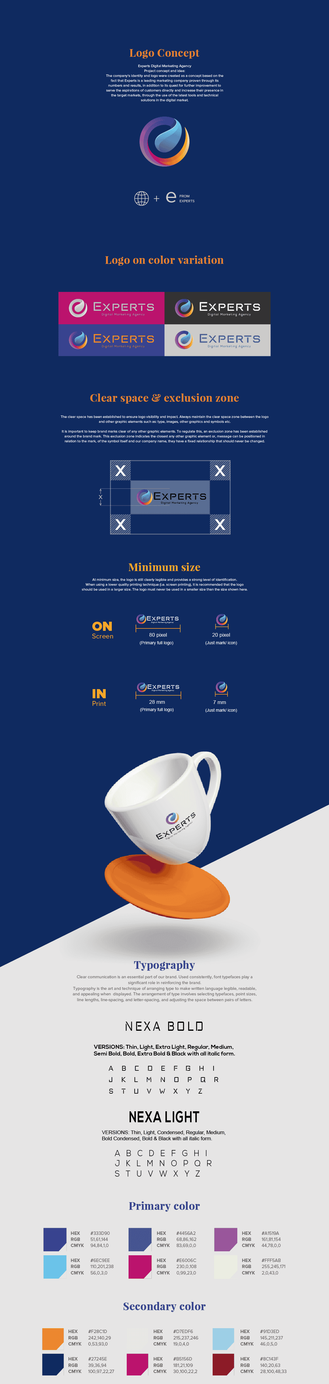 مفهوم شعار experts و تصميمات الهوية البصرية