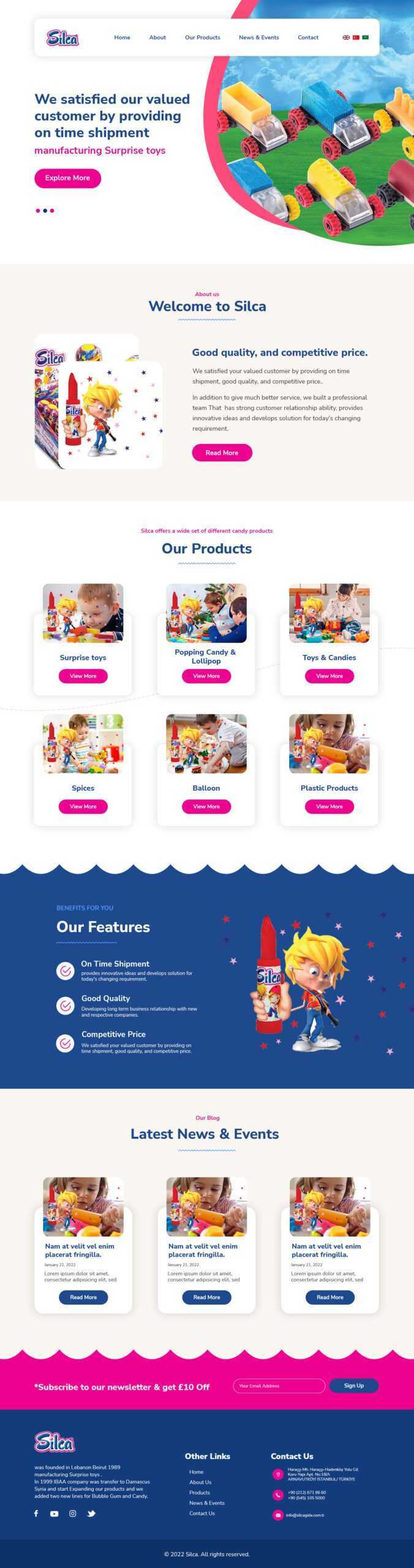 تطوير المواقع الالكترونية لشركة سيلكا للالعاب